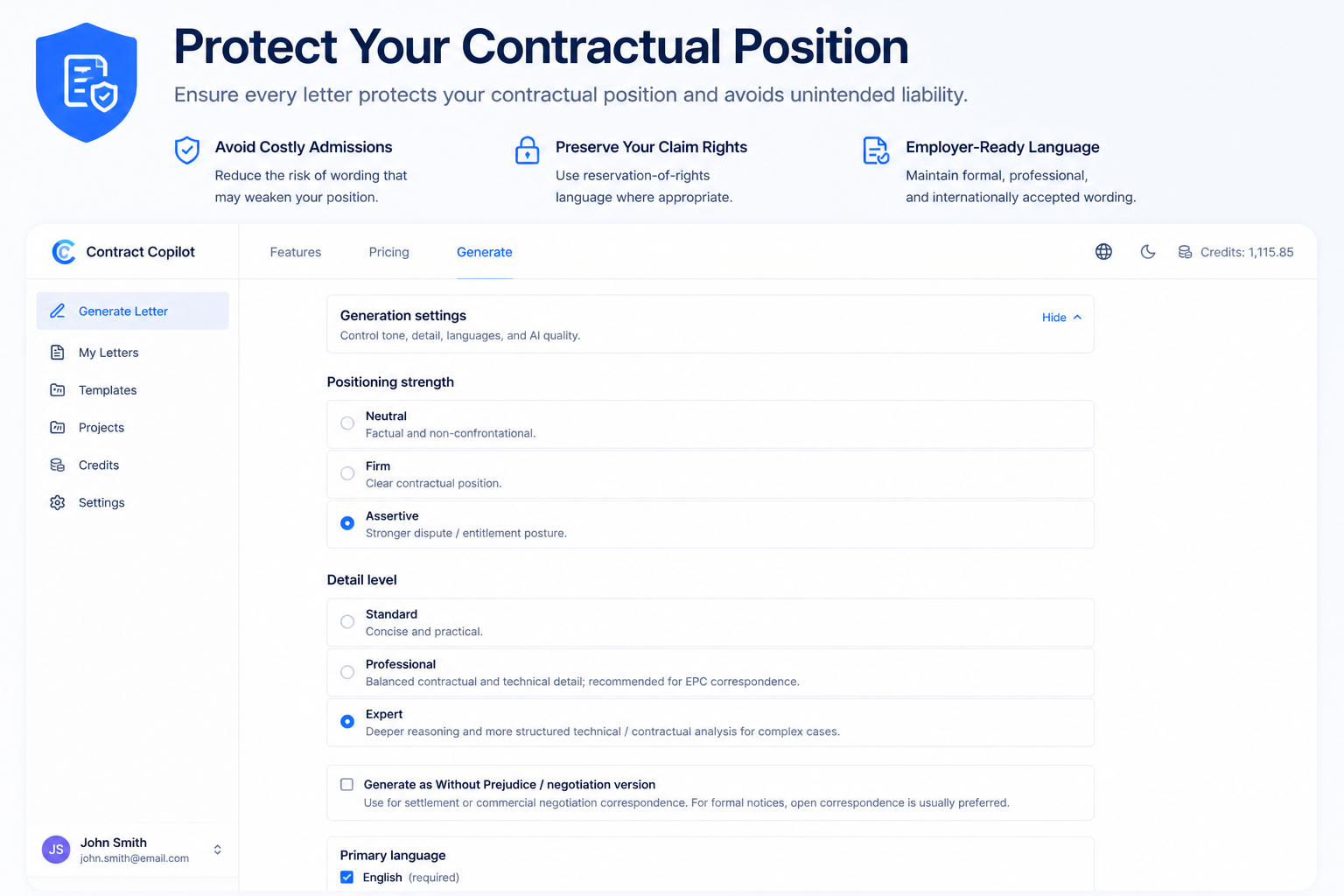 Protect Your Contractual Position